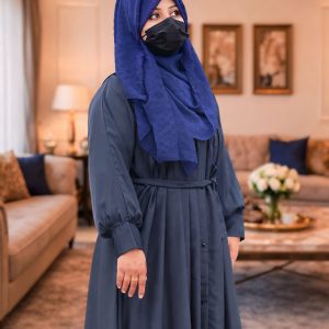 Nida fabric Irani style abaya full length loose fit modest black abaya for daily wear